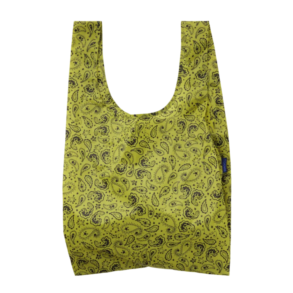 Baggu Standard Reusable Bag Chartreuse Paisley