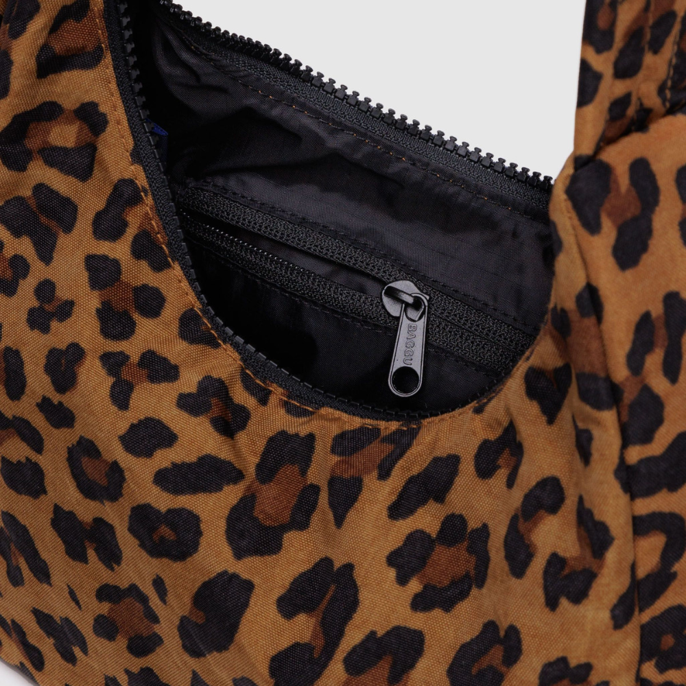 Baggu Mini Nylon Shoulder Bag Leopard