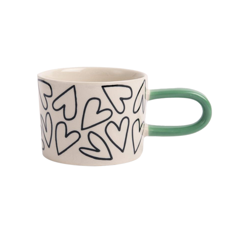Caroline Gardner Mug Mono Outline Heart