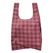 Baggu Standard Reusable Bag Azalea Pink Tartan