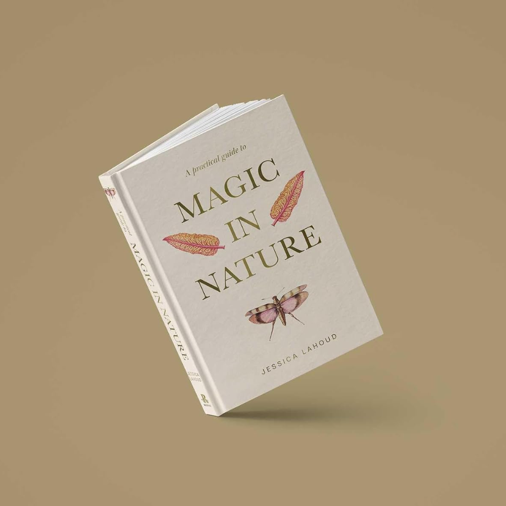 Book titled 'Magic in Nature' on a beige background