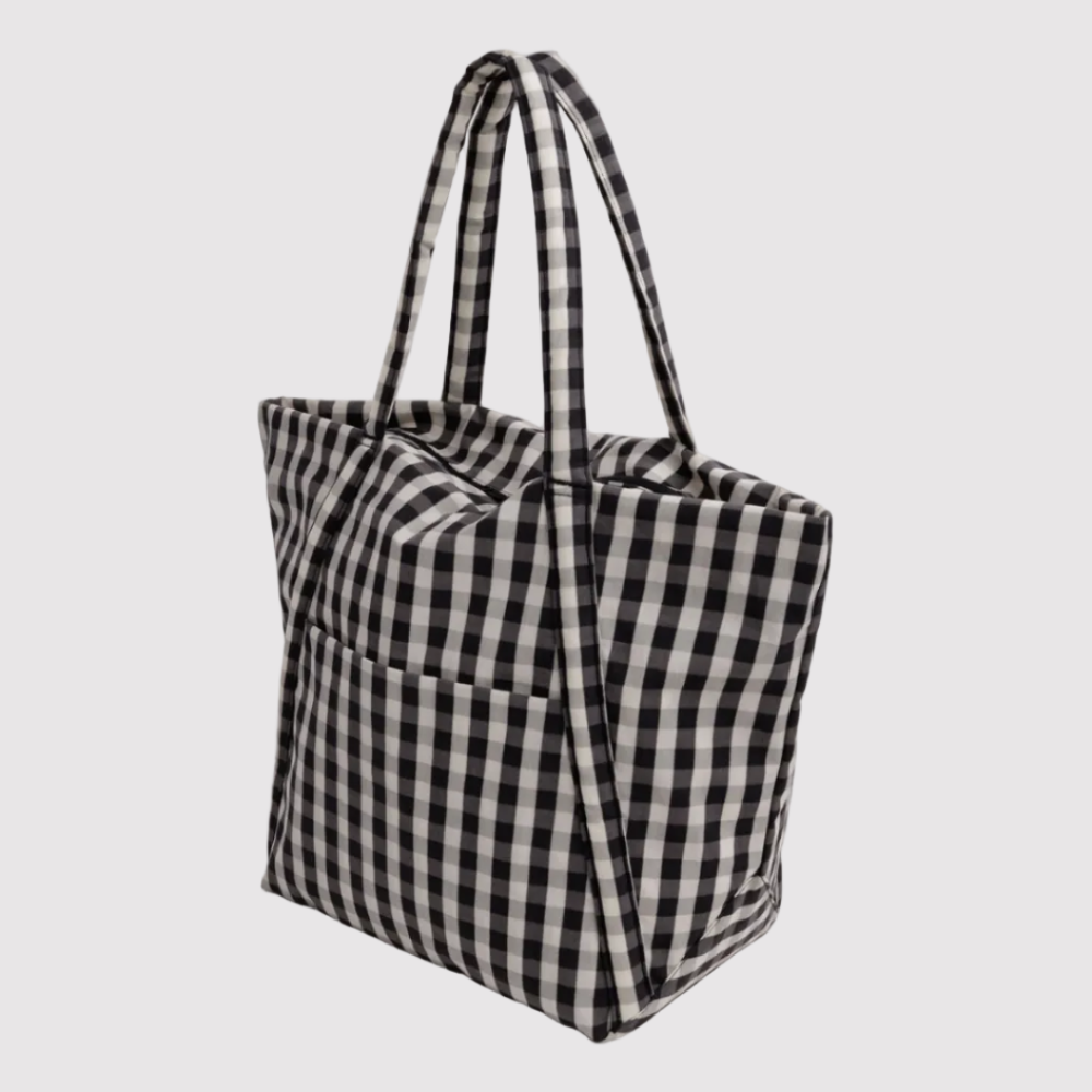 Baggu Cloud Bag Black and Cream Gingham
