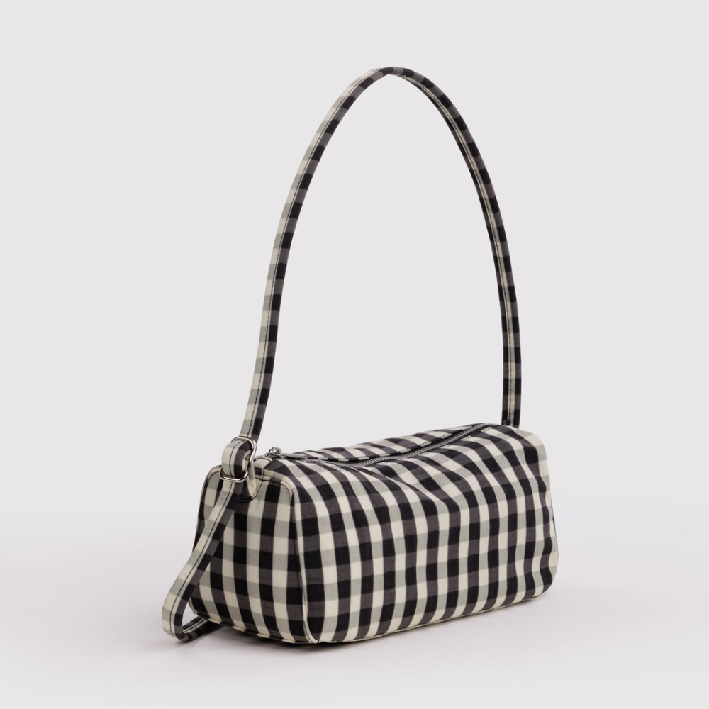 Baggu Nylon Loaf Bag  Black and Cream Gingham