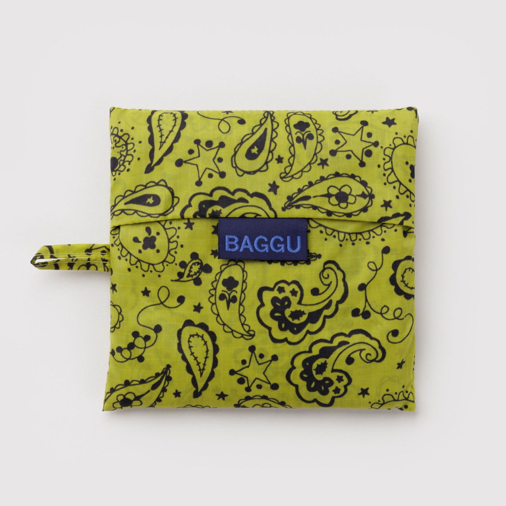 Baggu Standard Reusable Bag Chartreuse Paisley
