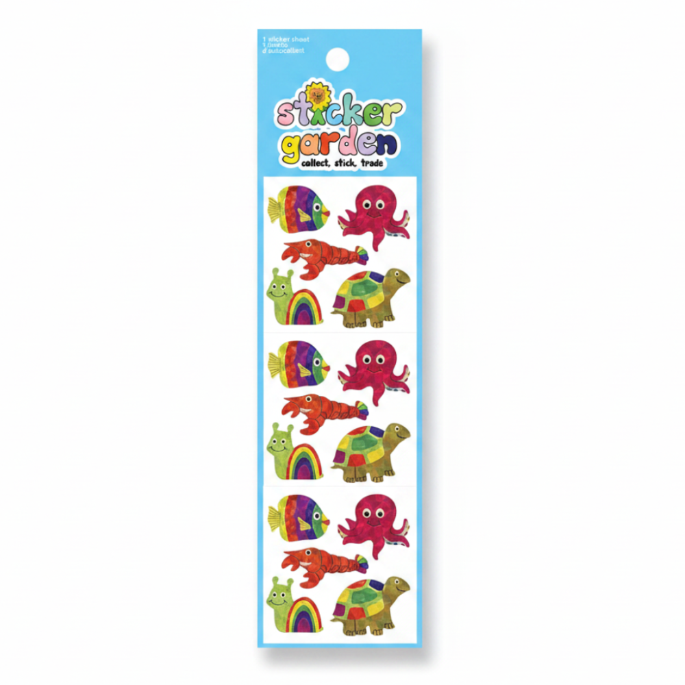 Sticker Garden Sheet Prism  Rainbow Sea Life