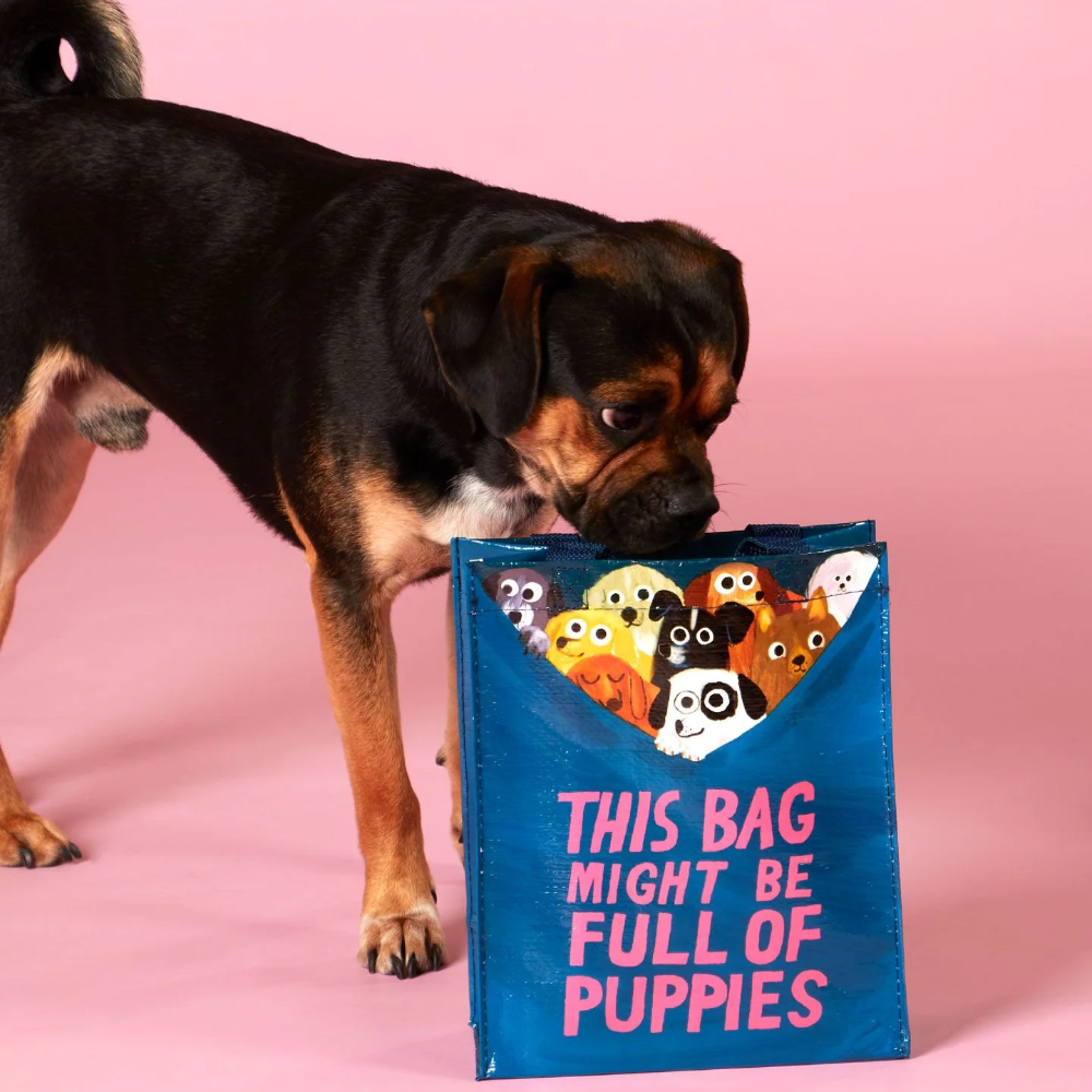 Blue Q Handy Tote Bag Full of Puppies