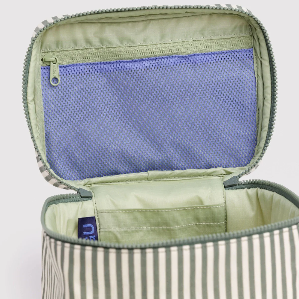 Baggu Large Cosmetic Case Sage Stripe