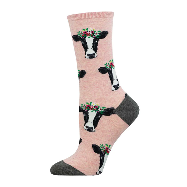Socksmith Socks Womens Wow Cow Pink Heather