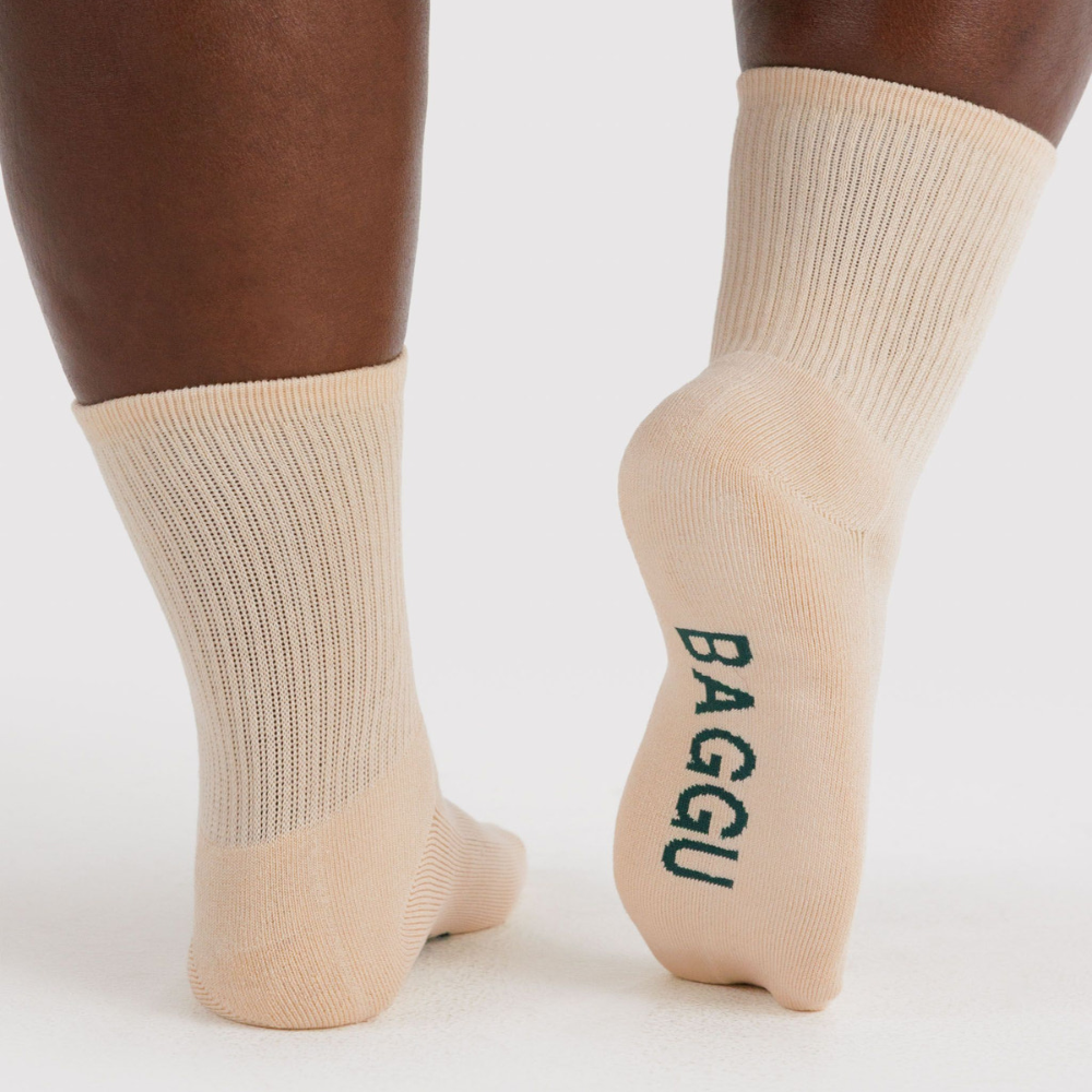 Baggu Ribbed Socks Ecru One Size
