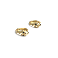Lindi Kingi Earrings Snake Huggies Gold
