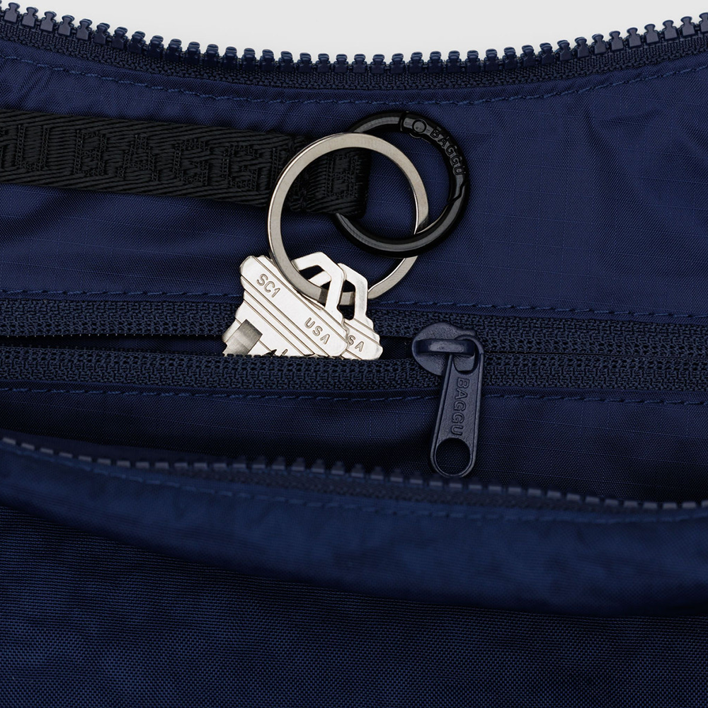 Baggu Medium Nylon Crescent Bag Navy