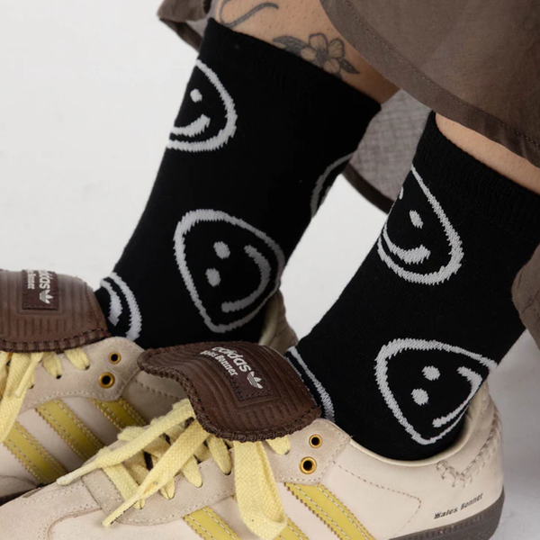 Baggu Crew Socks Black Happy