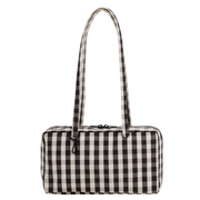 Baggu Nylon Bowler Bag  Black and Cream Gingham