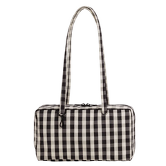 Baggu Nylon Bowler Bag  Black and Cream Gingham