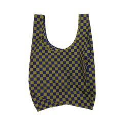 Baggu Standard Reusable Bag Pear Navy Check