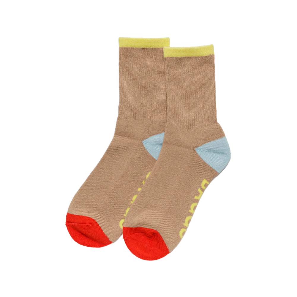 Baggu Ribbed Socks Beige Mix Large