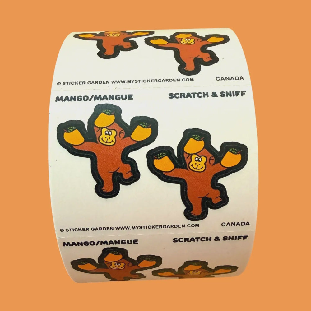 Sticker Garden Scratch and Sniff Teared Square Monkey Mango