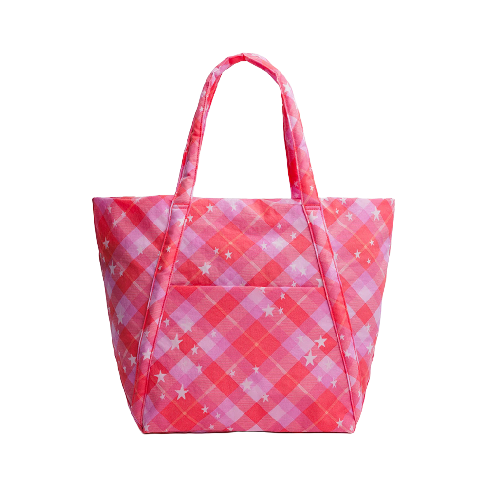 Baggu Cloud Bag Pink Star Plaid