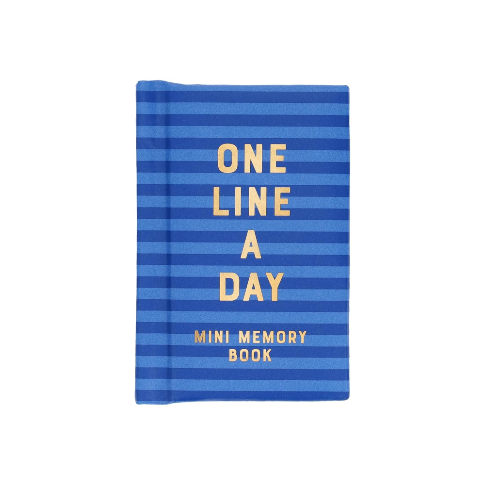 Mini One Line a Day Journal Navy Stripe