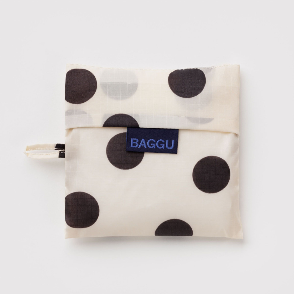 Baggu Standard Reusable Bag Cream and Black Polka Dot