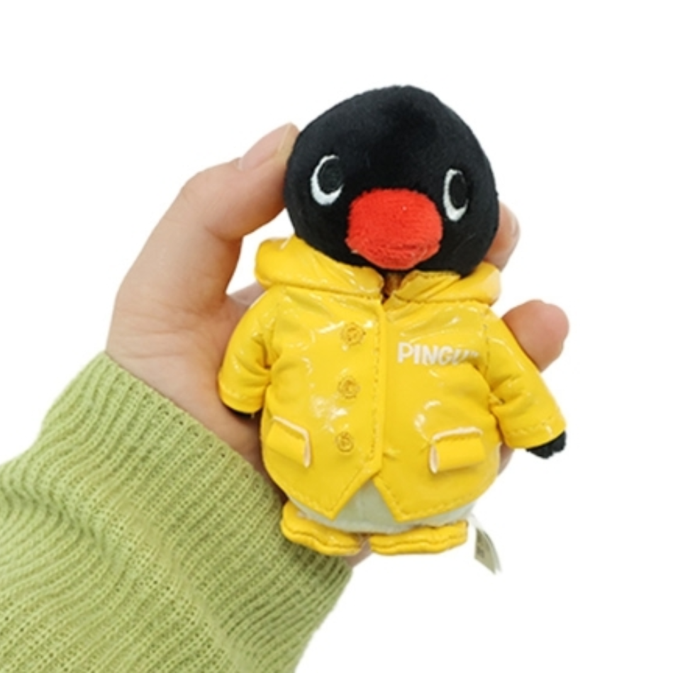 Pingu Raincoat Plush Keychain Yellow