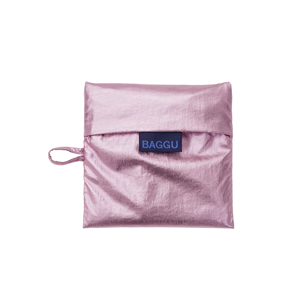 Baggu Standard Reusable Bag Metallic Blush
