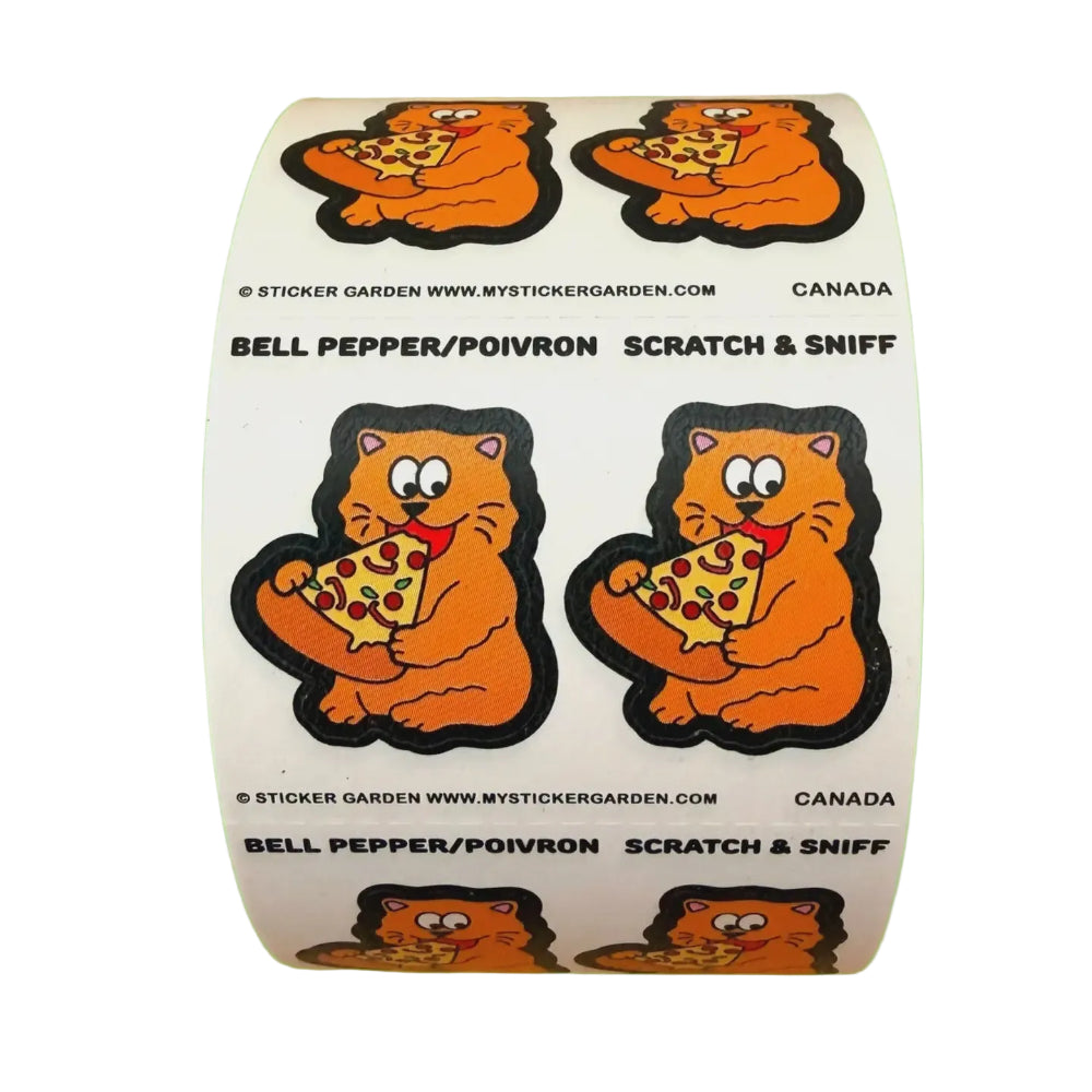 Sticker Garden Scratch and Sniff Teared Square Cat Bell Pepper