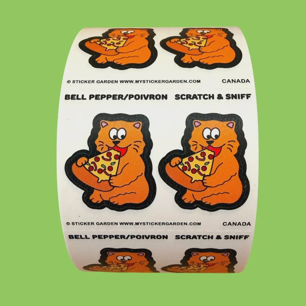 Sticker Garden Scratch and Sniff Teared Square Cat Bell Pepper