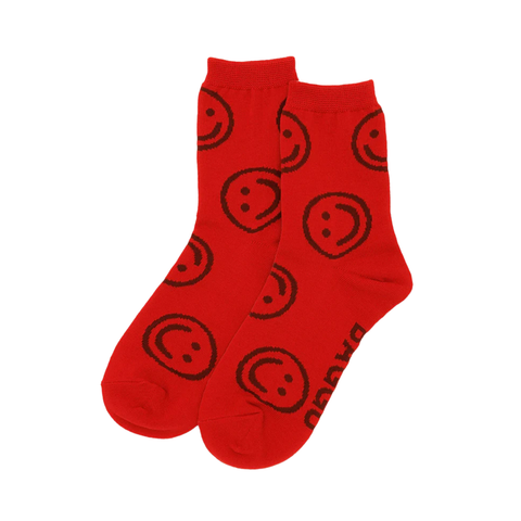 Baggu Crew Socks Happy Red