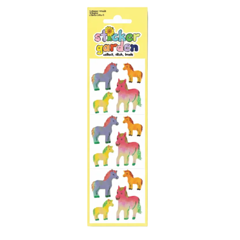 Sticker Garden Sheet Pearl Colourful Ponies