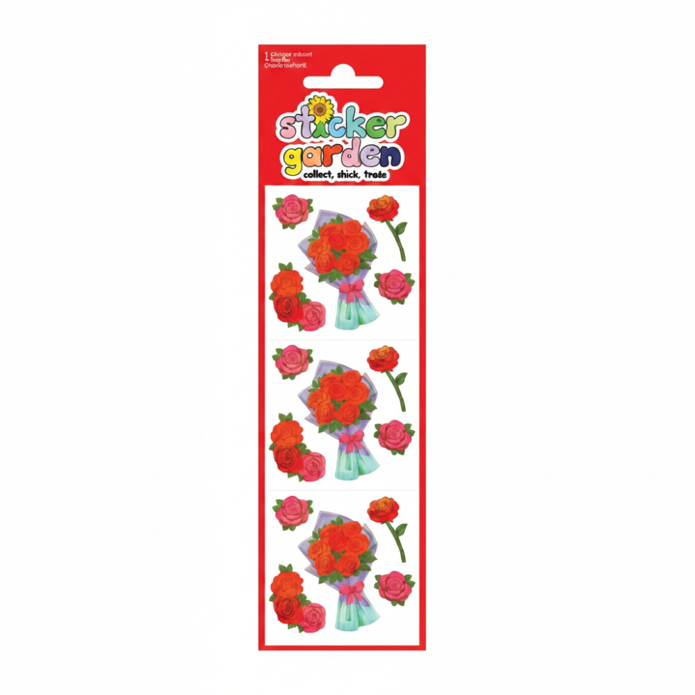 Sticker Garden Sheet Pearl Roses Valentine