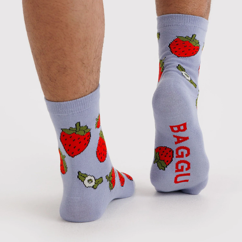Baggu Crew Socks Strawberry Blossom