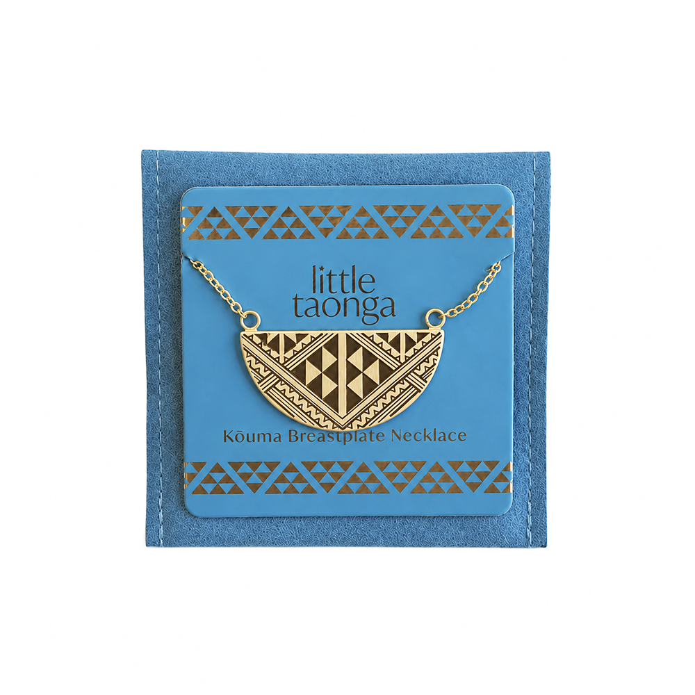 Little Taonga Niho Breast Plate Necklace Gold