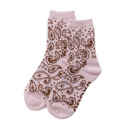 Baggu Crew Socks Paisley Pink