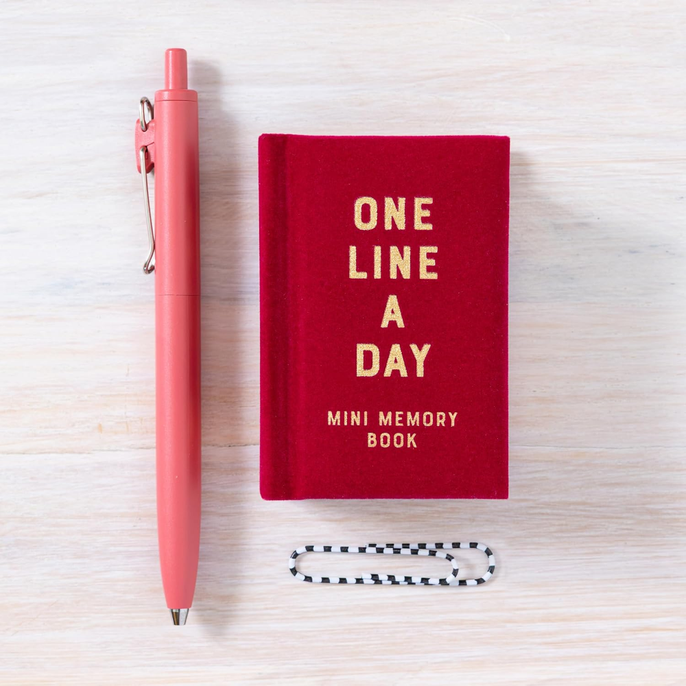 Mini One Line a Day Journal Rose Velvet