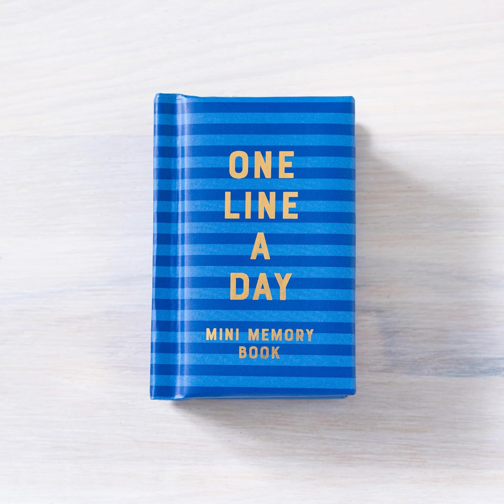 Mini One Line a Day Journal Navy Stripe