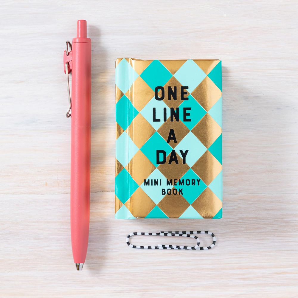 Mini One Line a Day Journal Mint Diamond
