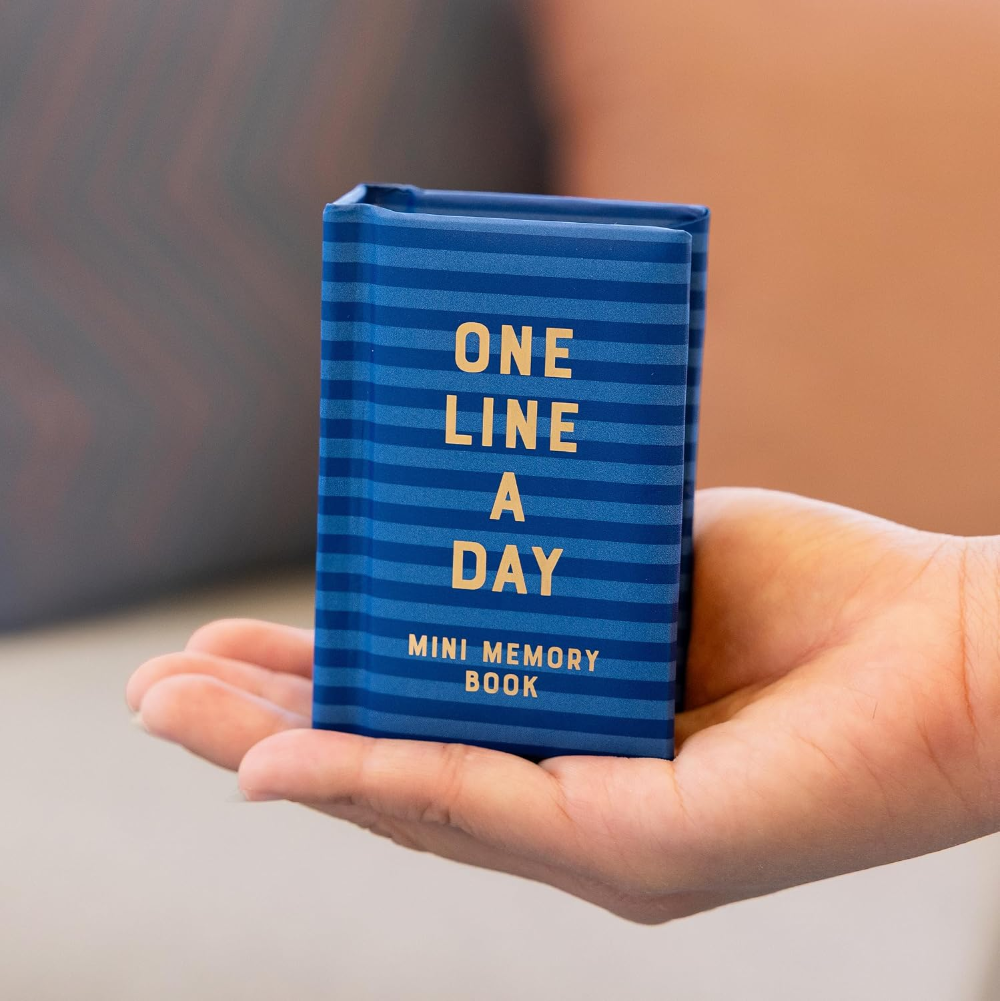 Mini One Line a Day Journal Navy Stripe