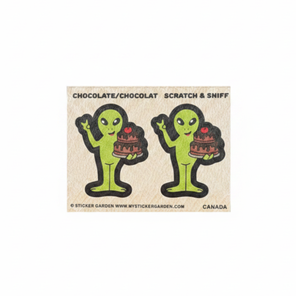 Sticker Garden Scratch and Sniff Teared Square Alien Chocolate