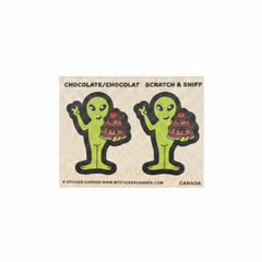 Sticker Garden Scratch and Sniff Teared Square Alien Chocolate