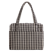 Baggu Cloud Carry-On Bag  Black and Cream Gingham