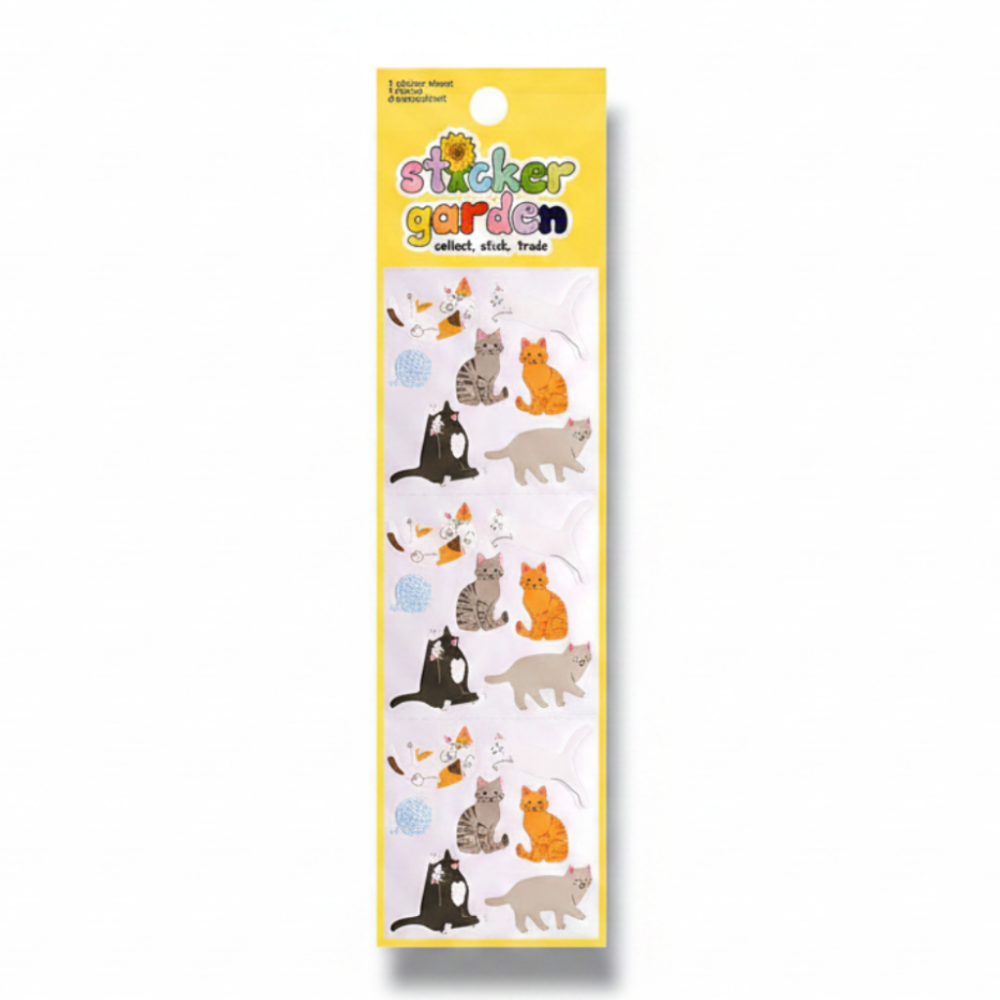 Sticker Garden Sheet Glossy Cat