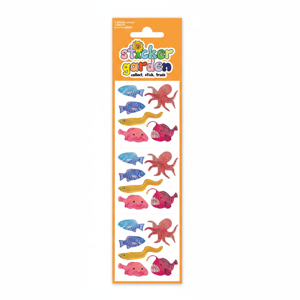 Sticker Garden Sheet Pearl  Deep Sea Creatures Halloween