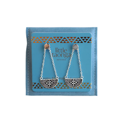 Little taonga Niho Breast Plate Earrings Silver
