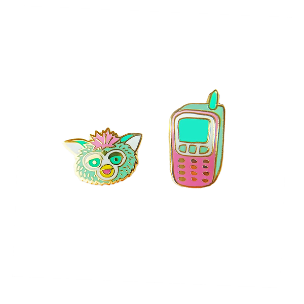 Yellow Owl Stud Earrings 90s Cell and Furby