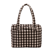 Baggu Small Cloud Carry-On Bag  Blurred Gingham Brown