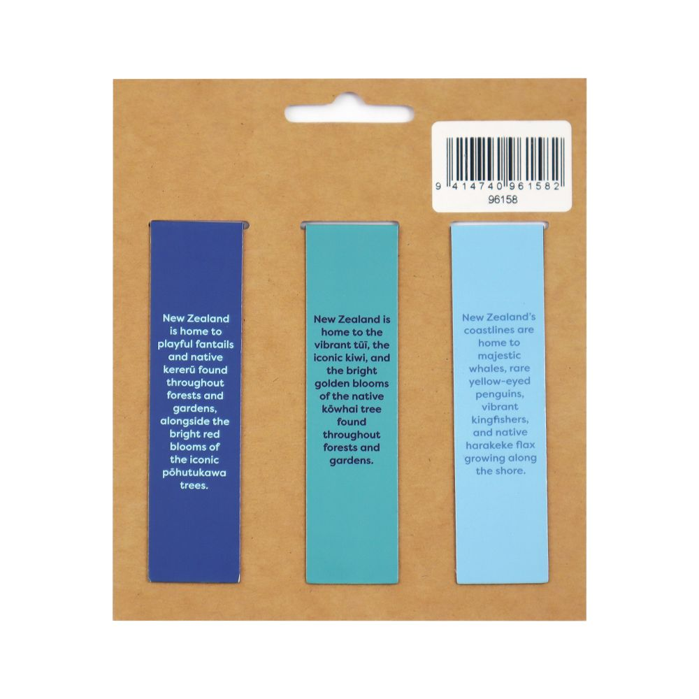 Magnetic Bookmark NZ Birds & Plants 3pc