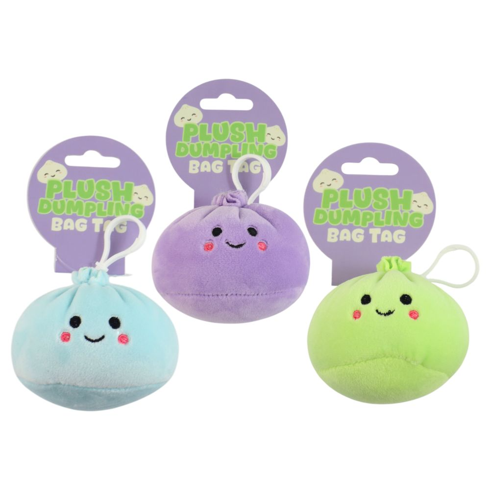 Bag Tag Clip Plush Dumpling Bun 85mm 3asst