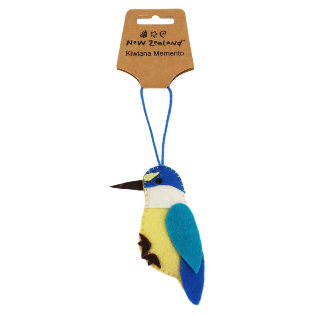 Felt Hanging Ornament NZ Kingfisher 10cm