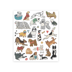 Playful Dogs and Puppies Stickers